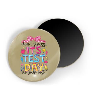 Dont Stress Pencil Coquette Bow Rock The Test Testing Day Magnet