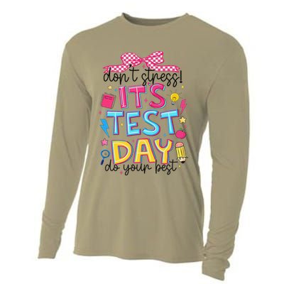 Dont Stress Pencil Coquette Bow Rock The Test Testing Day Cooling Performance Long Sleeve Crew