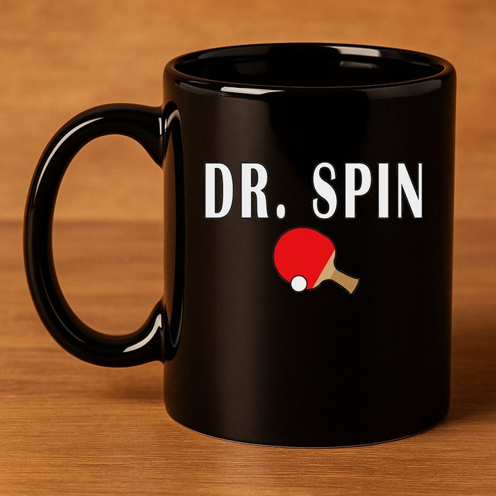 Dr. Spin Ping Pong Table Tennis 11oz C Handle Ceramic Mug