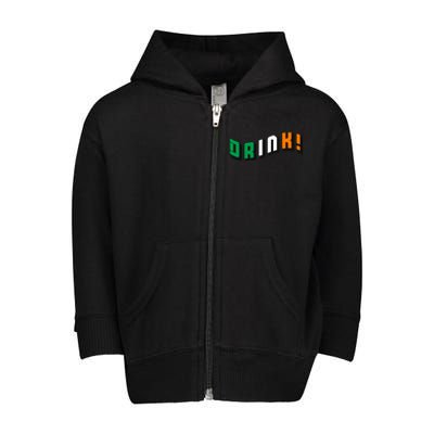 Drink St Patricks' Day Toddler Zip Fleece Hoodie