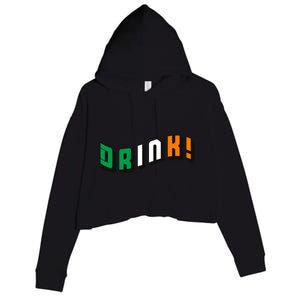 Drink St Patricks' Day Crop Fleece Hoodie