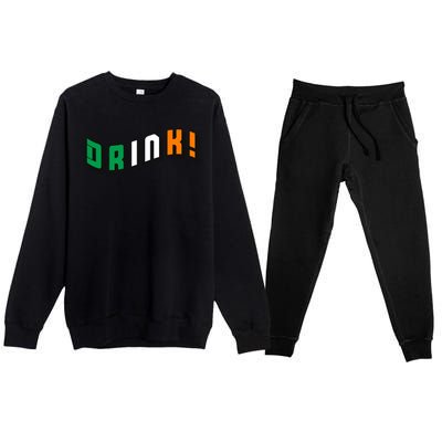 Drink St Patricks' Day Premium Crewneck Sweatsuit Set