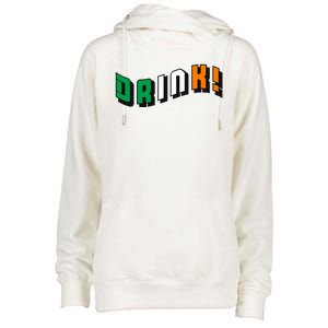 Drink St Patricks' Day Womens Funnel Neck Pullover Hood