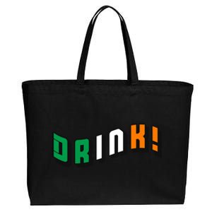 Drink St Patricks' Day Cotton Canvas Jumbo Tote