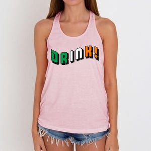 Drink St Patricks' Day Women's Knotted Racerback Tank