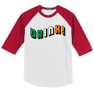 Drink St Patricks' Day Kids Colorblock Raglan Jersey