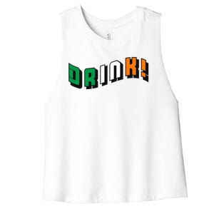 Drink St Patricks' Day Women's Racerback Cropped Tank