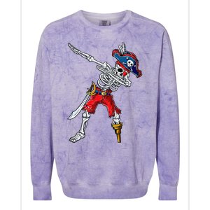 Dabbing Skeleton Pirate Halloween Funny Gift Colorblast Crewneck Sweatshirt