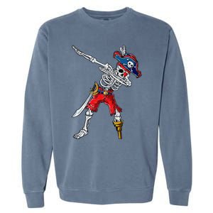 Dabbing Skeleton Pirate Halloween Funny Gift Garment-Dyed Sweatshirt