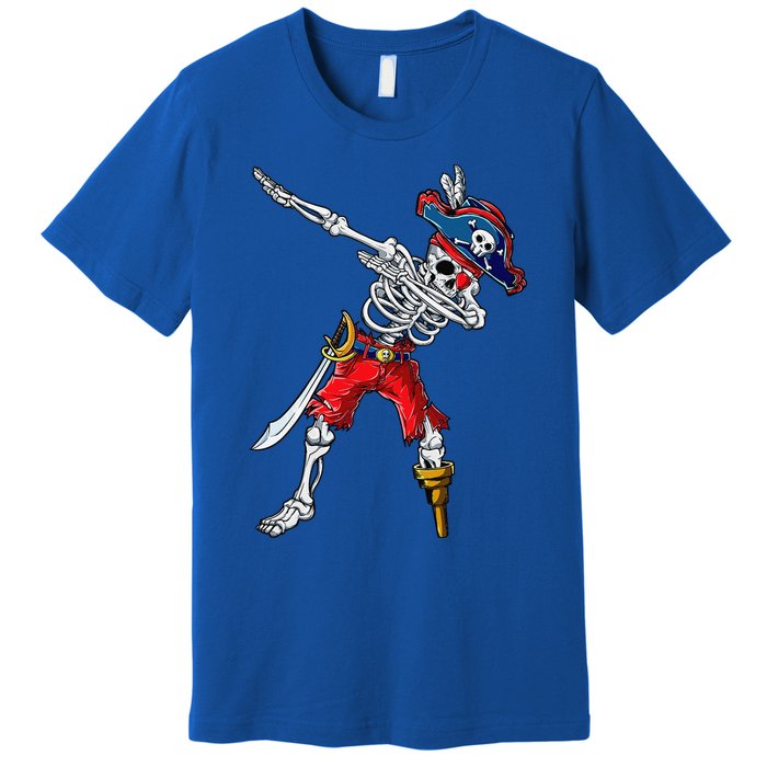 Dabbing Skeleton Pirate Halloween Funny Gift Premium T-Shirt