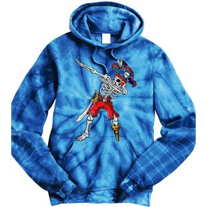 Dabbing Skeleton Pirate Halloween Funny Gift Tie Dye Hoodie