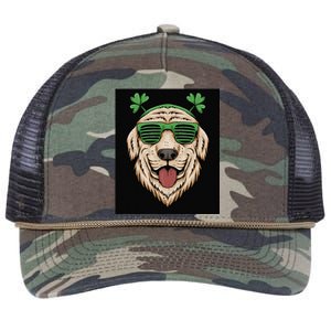 Dog Saint Patrick Day Labrador Retriever Eyeglasses St Patty Retro Rope Trucker Hat Cap