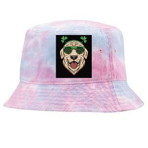 Dog Saint Patrick Day Labrador Retriever Eyeglasses St Patty Tie-Dyed Bucket Hat