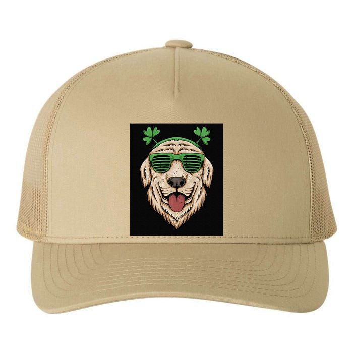 Dog Saint Patrick Day Labrador Retriever Eyeglasses St Patty Yupoong Adult 5-Panel Trucker Hat