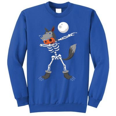 Dabbing Skeleton Pumpkin Skull Head Werewolf Dab Halloween Funny Gift Sweatshirt