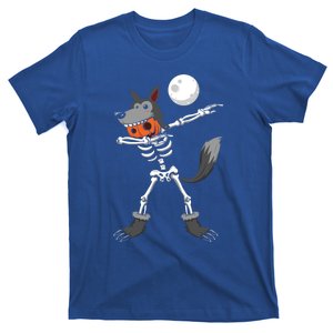 Dabbing Skeleton Pumpkin Skull Head Werewolf Dab Halloween Funny Gift T-Shirt