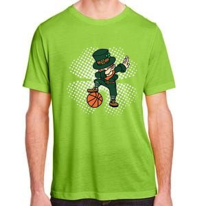 Dabbing St Patricks Day Basketball Leprechaun And Gift Adult ChromaSoft Performance T-Shirt