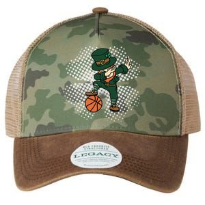 Dabbing St Patricks Day Basketball Leprechaun And Gift Legacy Tie Dye Trucker Hat