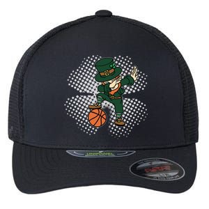 Dabbing St Patricks Day Basketball Leprechaun And Gift Flexfit Unipanel Trucker Cap