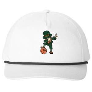 Dabbing St Patricks Day Basketball Leprechaun And Gift Snapback Five-Panel Rope Hat