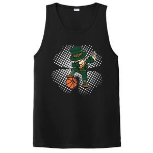 Dabbing St Patricks Day Basketball Leprechaun And Gift PosiCharge Competitor Tank