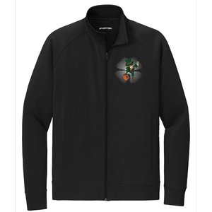 Dabbing St Patricks Day Basketball Leprechaun And Gift Stretch Full-Zip Cadet Jacket