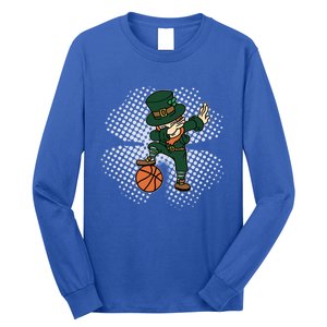 Dabbing St Patricks Day Basketball Leprechaun And Gift Long Sleeve Shirt