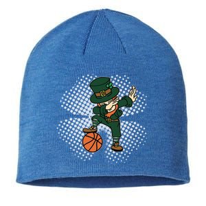 Dabbing St Patricks Day Basketball Leprechaun And Gift Sustainable Beanie