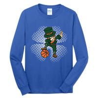 Dabbing St Patricks Day Basketball Leprechaun And Gift Tall Long Sleeve T-Shirt