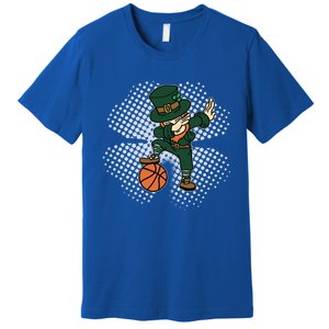 Dabbing St Patricks Day Basketball Leprechaun And Gift Premium T-Shirt