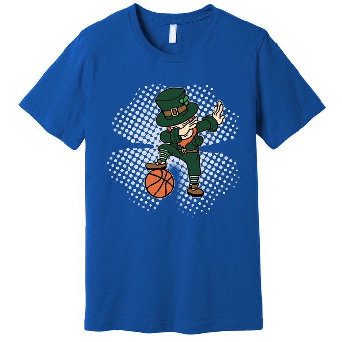 Dabbing St Patricks Day Basketball Leprechaun And Gift Premium T-Shirt