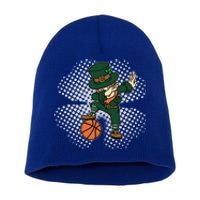 Dabbing St Patricks Day Basketball Leprechaun And Gift Short Acrylic Beanie