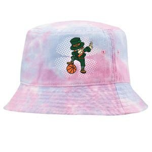 Dabbing St Patricks Day Basketball Leprechaun And Gift Tie-Dyed Bucket Hat