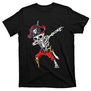 Dabbing Skeleton Pirate Halloween Kids Jolly Roger T-Shirt