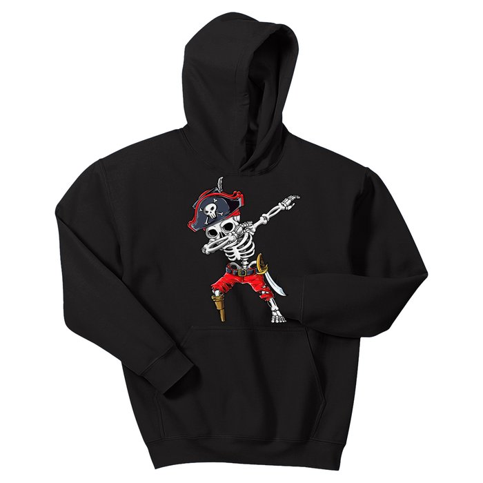 Dabbing Skeleton Pirate Halloween Kids Jolly Roger Kids Hoodie