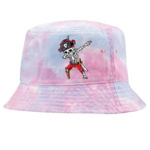 Dabbing Skeleton Pirate Halloween Kids Jolly Roger Tie-Dyed Bucket Hat