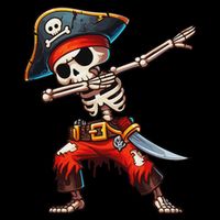 Dabbing Skeleton Pirate Halloween Pirate Stripe Pom Pom Beanie