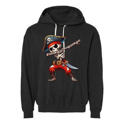 Dabbing Skeleton Pirate Halloween Pirate Garment-Dyed Fleece Hoodie