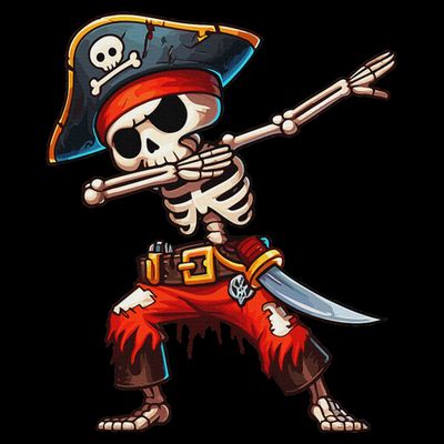 Dabbing Skeleton Pirate Halloween Pirate T-Shirt