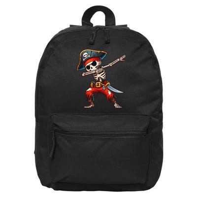 Dabbing Skeleton Pirate Halloween Pirate 16 in Basic Backpack
