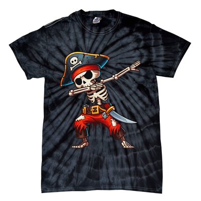 Dabbing Skeleton Pirate Halloween Pirate Tie-Dye T-Shirt