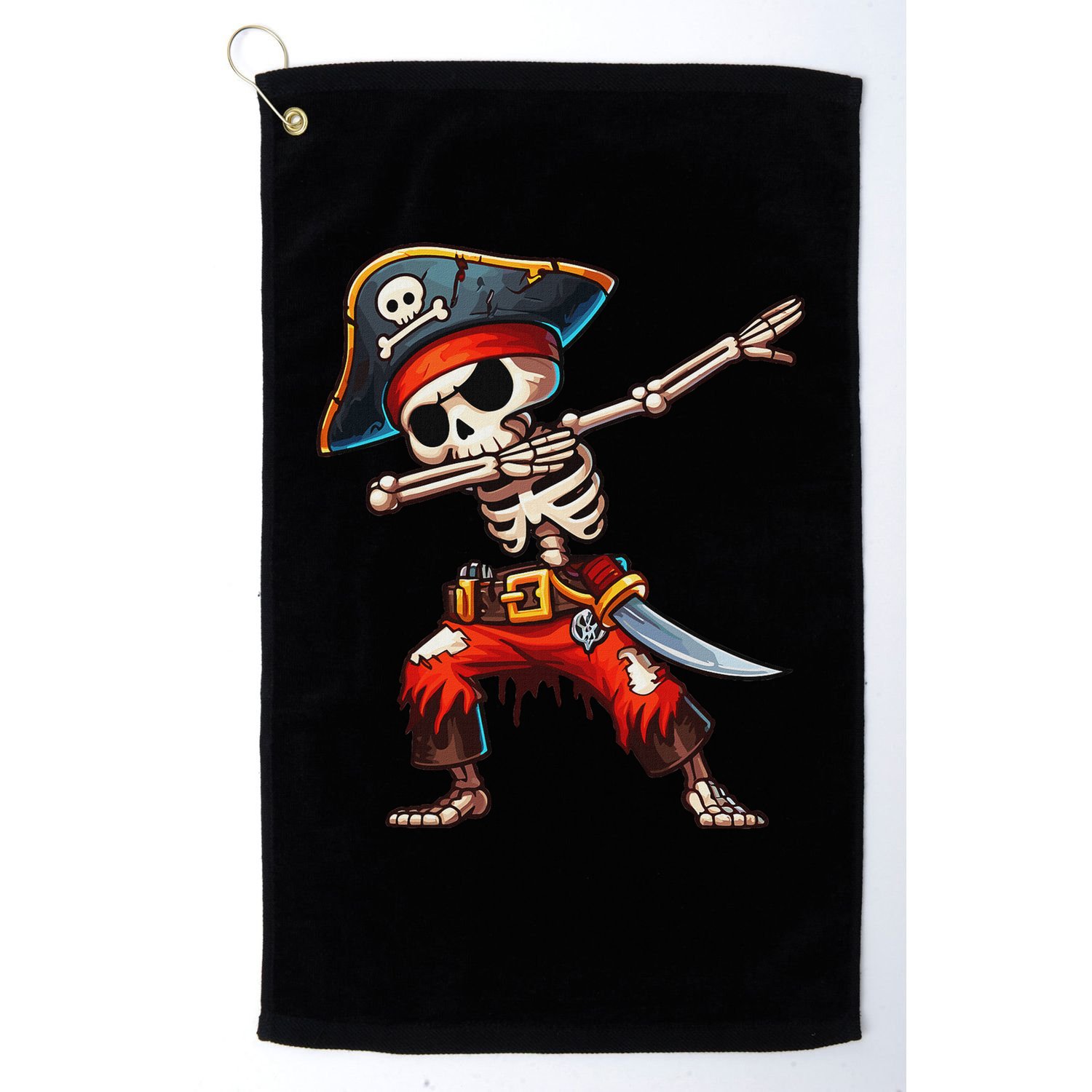 Dabbing Skeleton Pirate Halloween Pirate Golf Towel