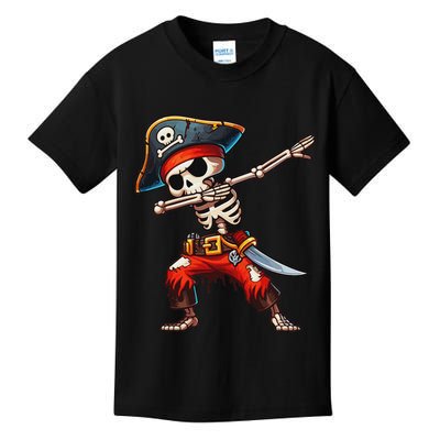 Dabbing Skeleton Pirate Halloween Pirate Kids T-Shirt