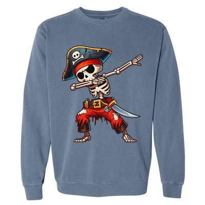 Dabbing Skeleton Pirate Halloween Pirate Garment-Dyed Sweatshirt