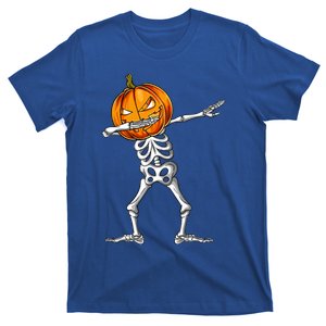 Dabbing Skeleton Pumpkin Halloween Costume Dab Gift T-Shirt