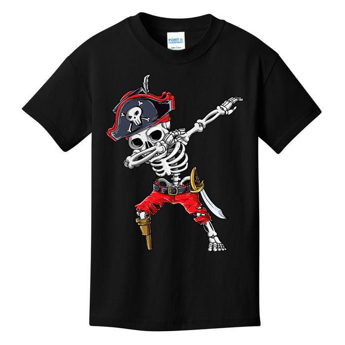 Dabbing Skeleton Pirate Halloween Kids Jolly Roger Kids T-Shirt