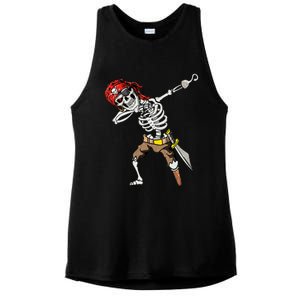 Dabbing Skeleton Pirate Halloween Jolly Roger Pirate Ladies PosiCharge Tri-Blend Wicking Tank