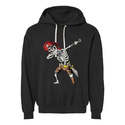 Dabbing Skeleton Pirate Halloween Jolly Roger Pirate Garment-Dyed Fleece Hoodie