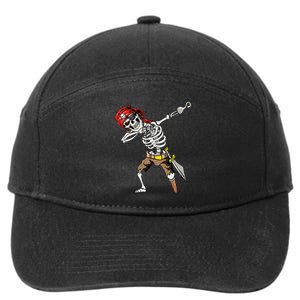 Dabbing Skeleton Pirate Halloween Jolly Roger Pirate 7-Panel Snapback Hat