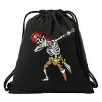 Dabbing Skeleton Pirate Halloween Jolly Roger Pirate Drawstring Bag